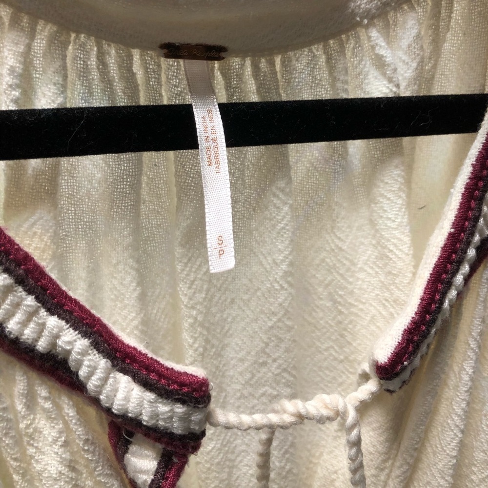 Free People Cream Embroidered Tunic Top - Picture 7 of 9